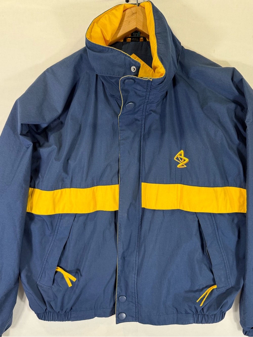 Dunbrooke Navy and Yellow Colorblock Windbreaker